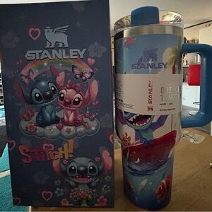 Stanley Blue Pink Stitch Illustrated 40oz Travel Tumbler